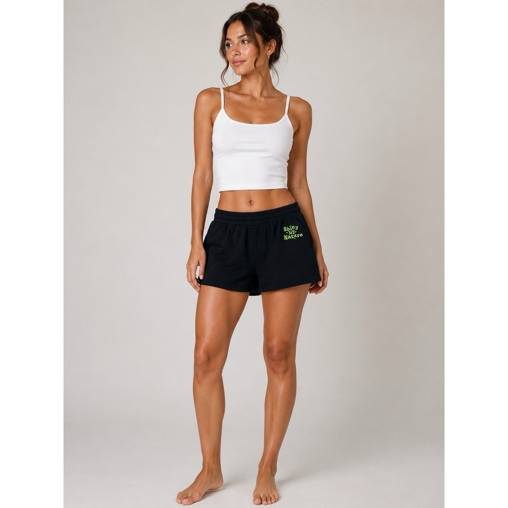 Shiny By Nature Black Lounge Shorts Womens 2XL Casual Comfy Relaxed
